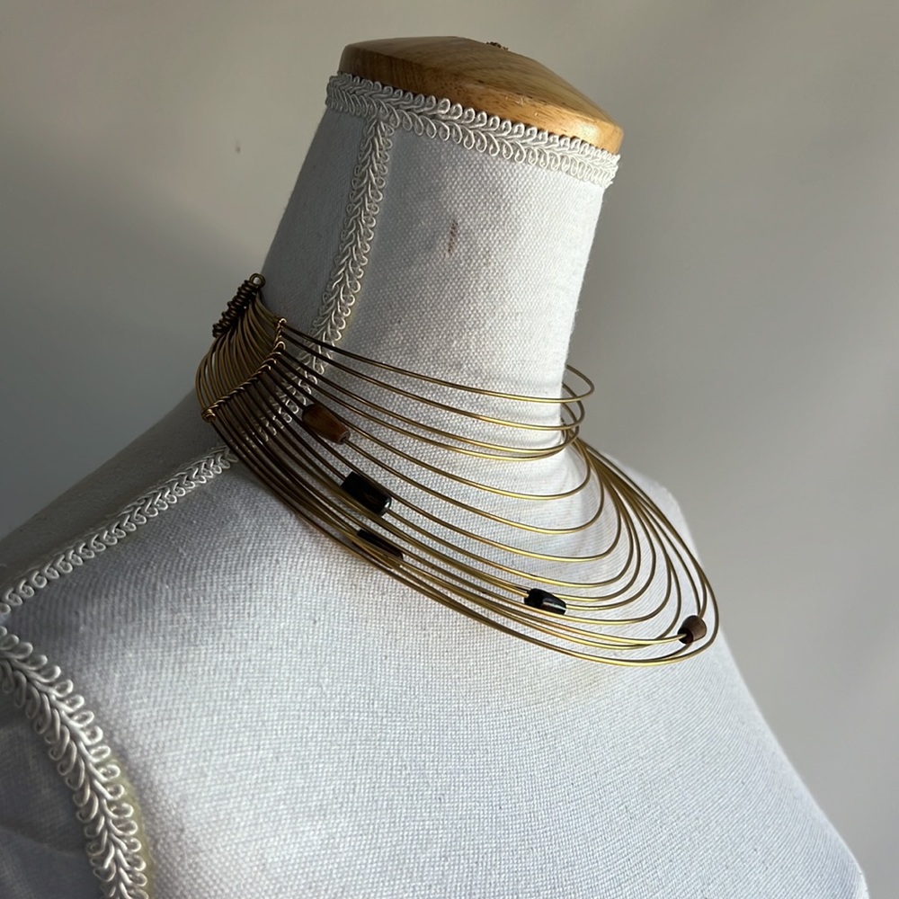 Hand Made East African Brass Collar Statement Necklace